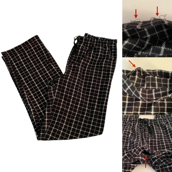 Bronze Eagle Black and White Adjustable Waist Checkered Pajama Pants Men’s Med. - Picture 1 of 13